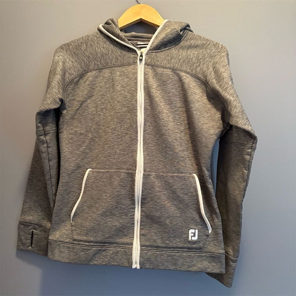 FootJoy Women's Gray Full Zip Hoodie Size M Golf Casual Long Sleeve